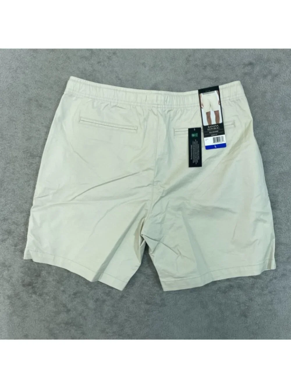 NWT Banana Republic Men's L Pull-On Shorts Tan 98% Cotton